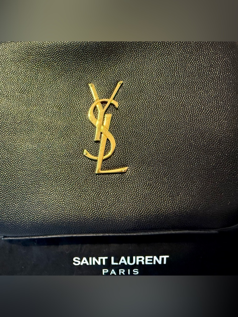 NWT Saint Laurent Black Leather Camera Bag with Gold YSL Logo - Picture 3 of 6